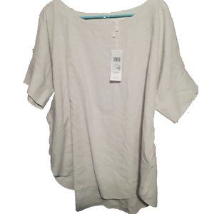 Eileen Fisher silk noil bone top